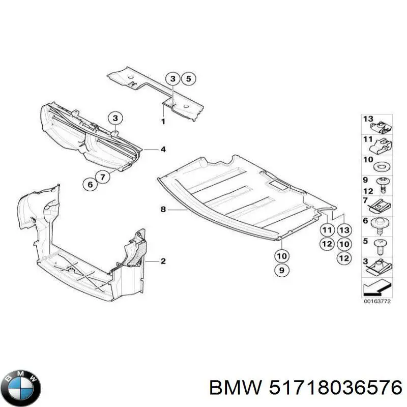 Повітропровід (дефлектор) радіатора, правий BMW 51718036576 ціна, від 12.67 USD