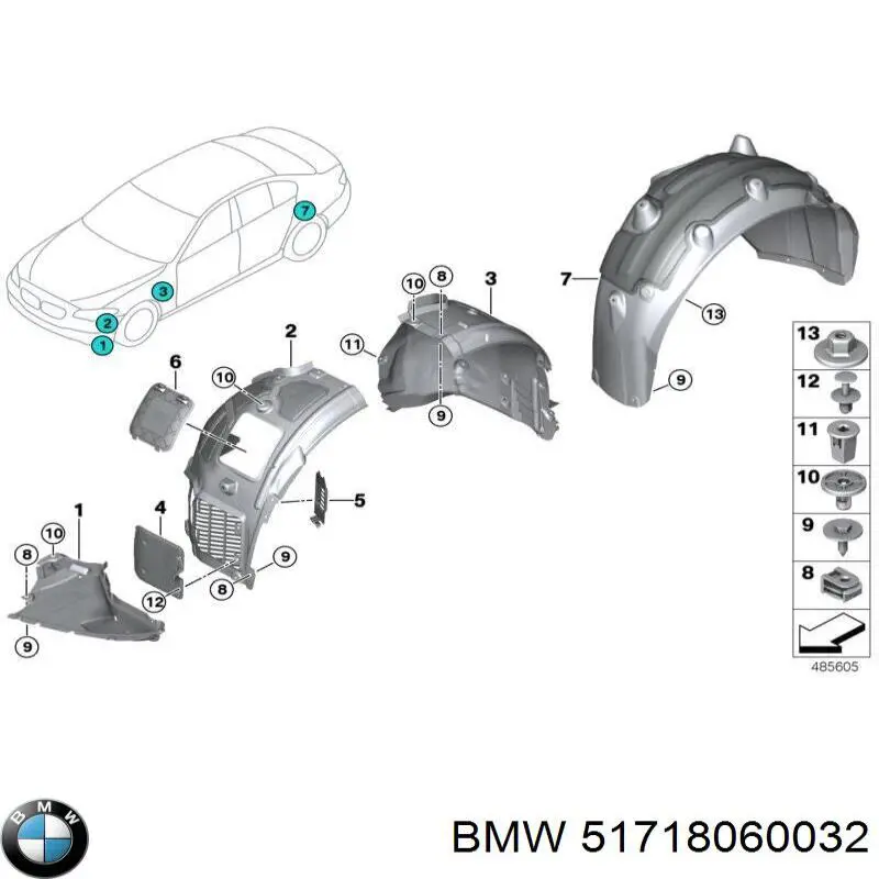 7075127 Autotechteile Щиток брудозахисний передньої арки крила