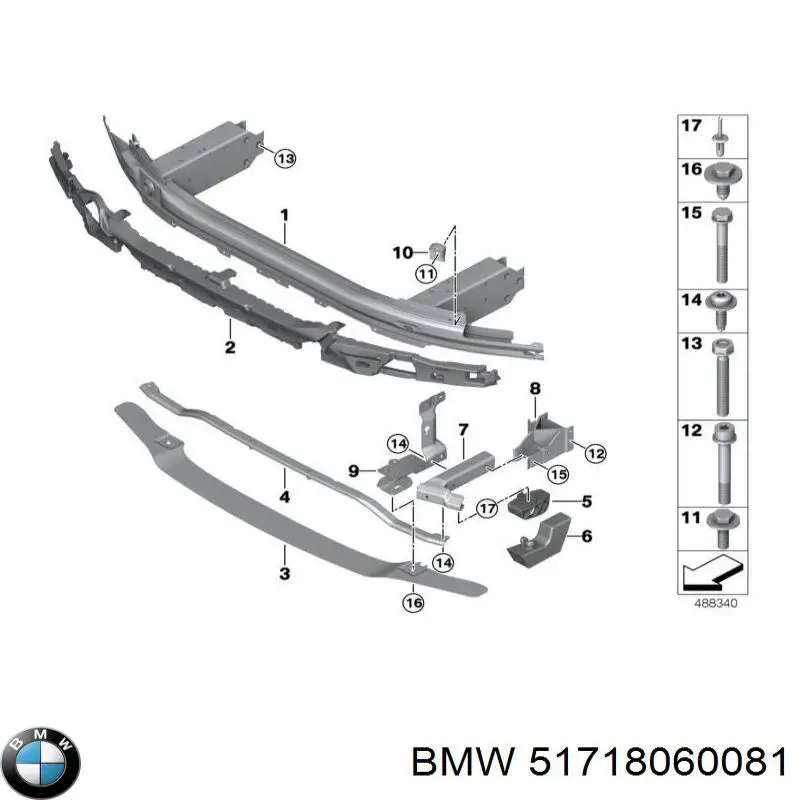 51718060081 BMW Підкрилок переднього крила, лівий задній