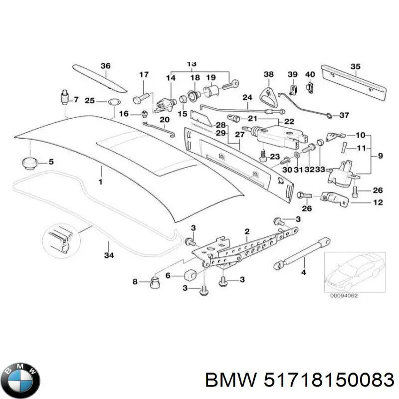 Ущільнювач багажника на BMW 7 (E38)