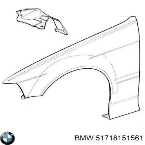 Подкрильник переднього крила, лівий на BMW 3 (E36)