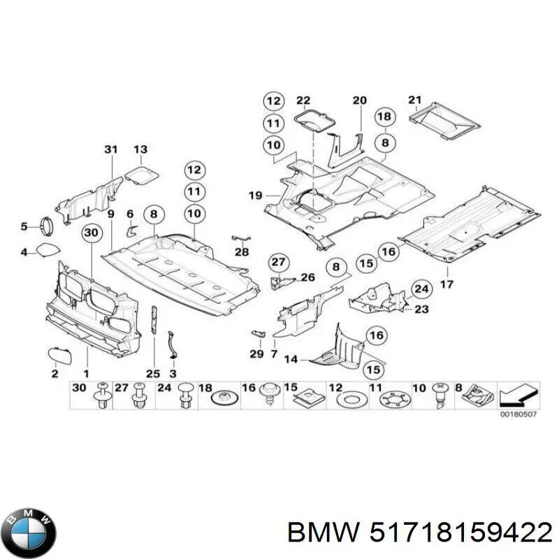 Повітропровід гальмівного диска, правий 51718159422 BMW