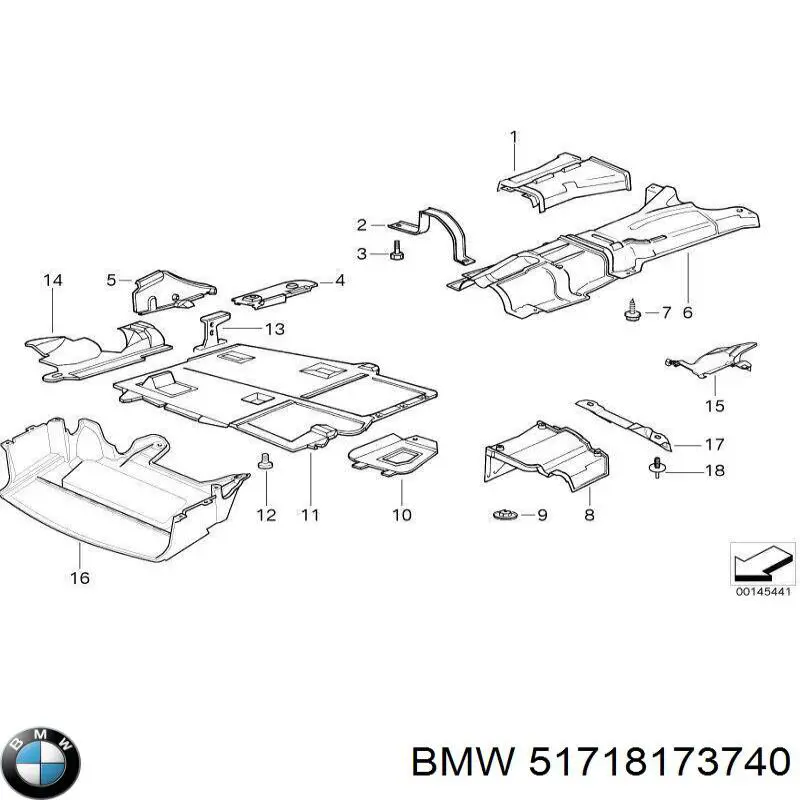 51718173740 BMW захист двигуна, піддона (моторного відсіку)