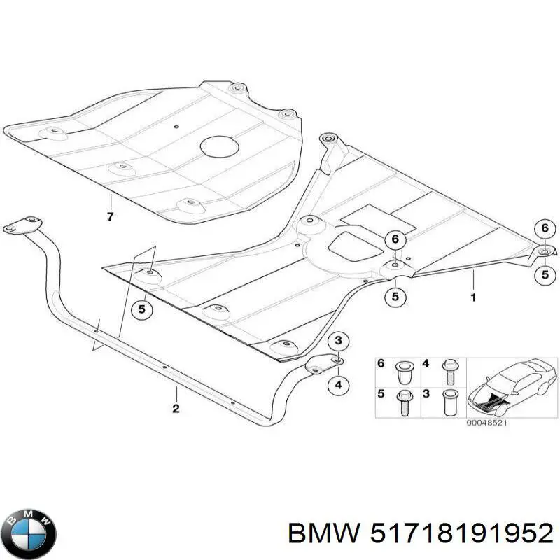 51718191952 BMW захист двигуна, піддона (моторного відсіку)