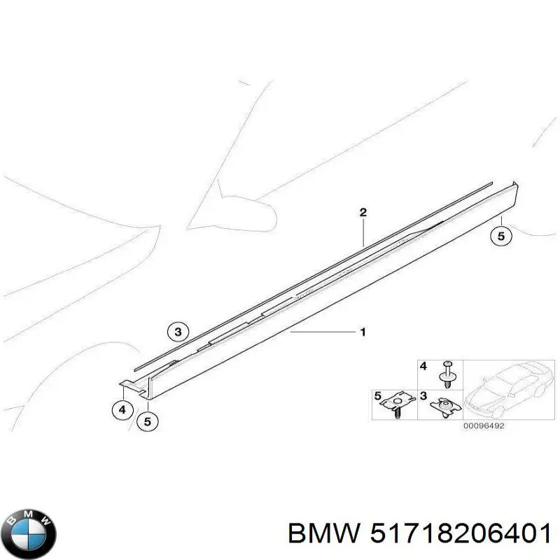 Поріг зовнішній лівий BMW 51718171659 ціна, від 132.03 USD