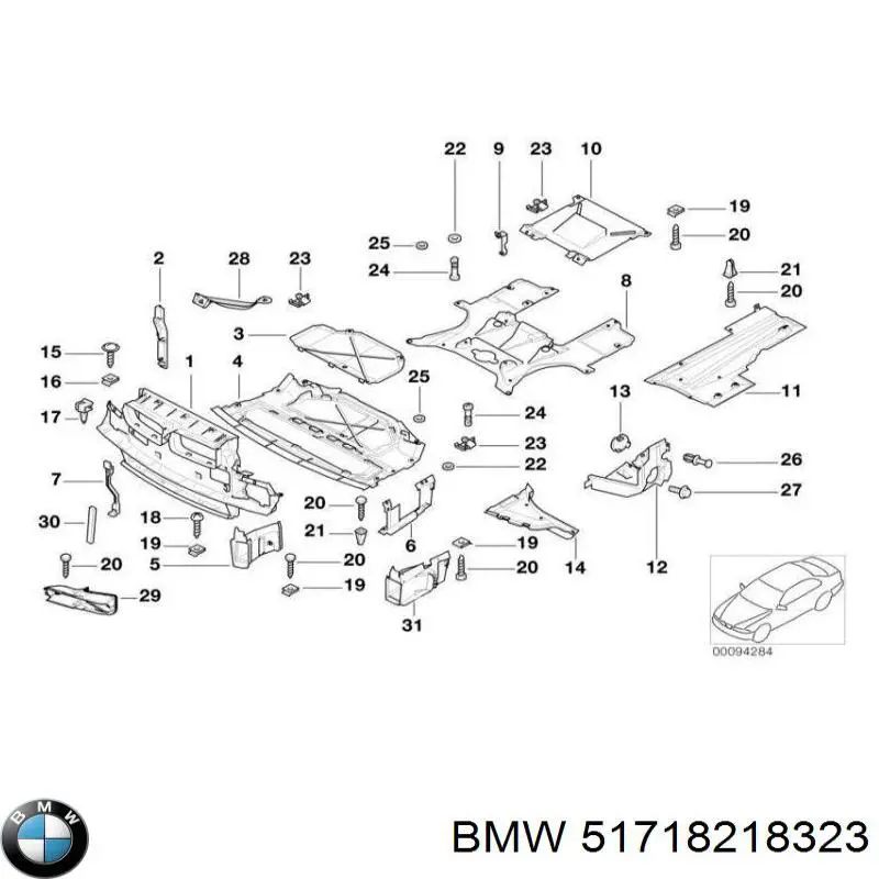 Болт захисту двигуна BMW 51718218323 ціна, від 3.84 USD