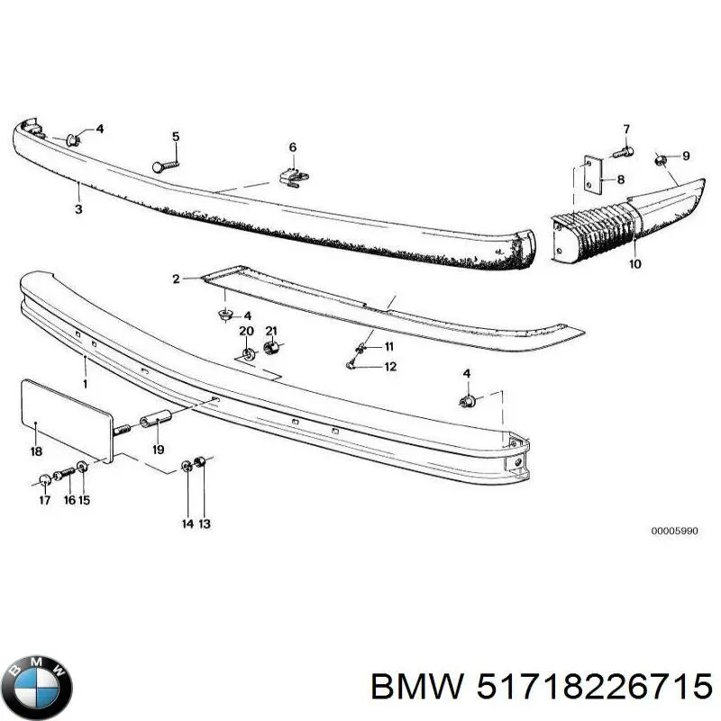 Прокладочний гумка багажника на BMW 3 (E46)