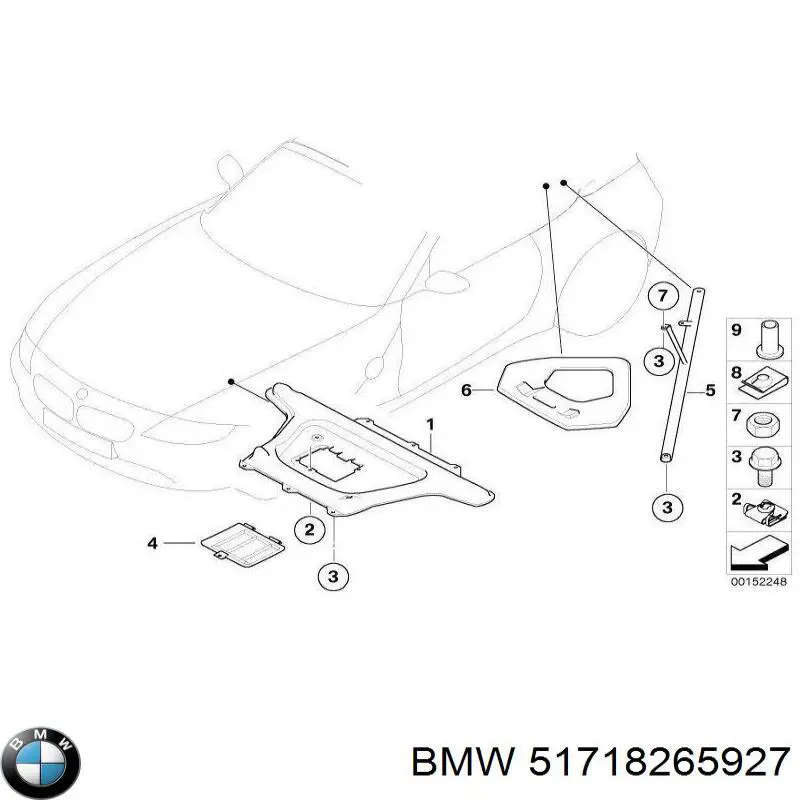 Обшивка капота BMW 51718265927 ціна, від 77.03 USD