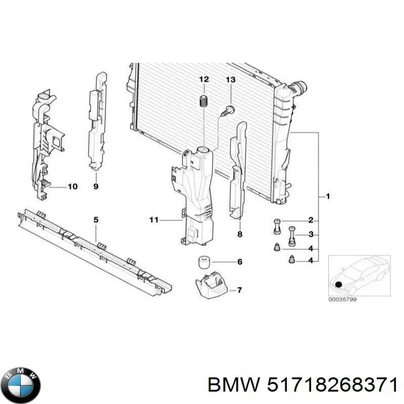 Купити 51718268371 BMW Повітропровід радіатора