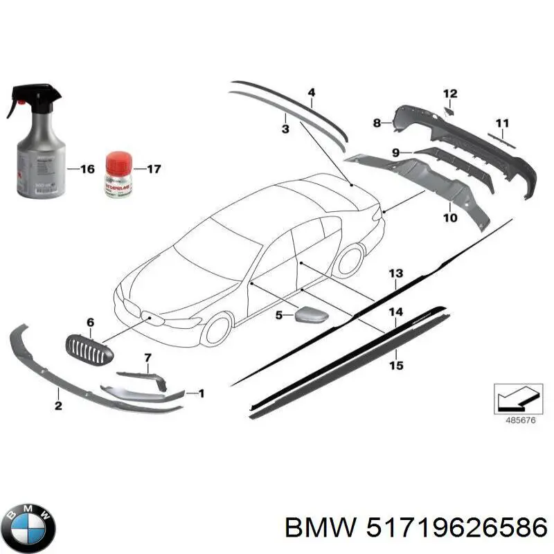 Решітка радіатора права BMW 51712430994 ціна, від 48.61 USD