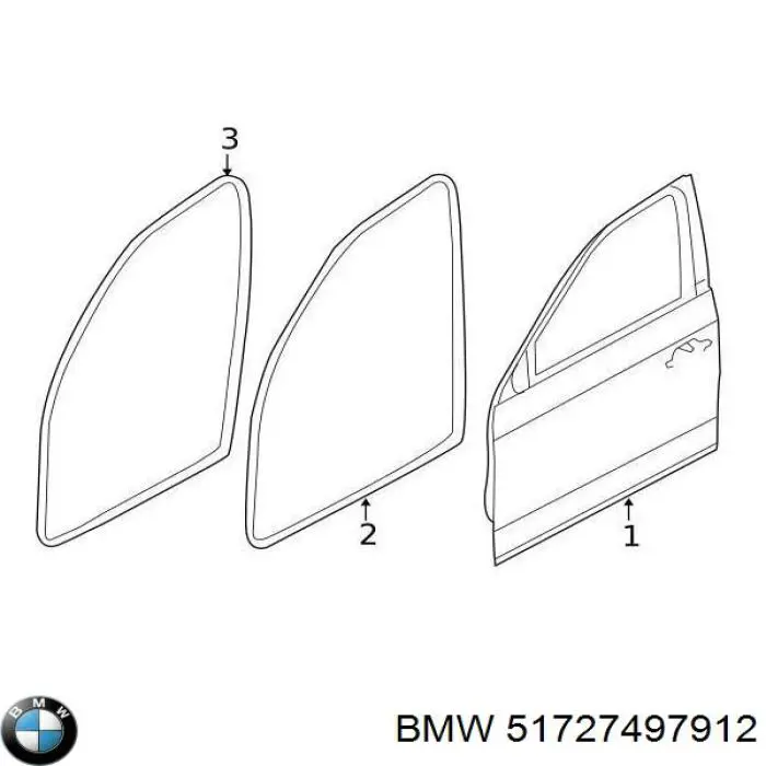 51727497912 BMW Ущільнювач двері передньої (на кузові)