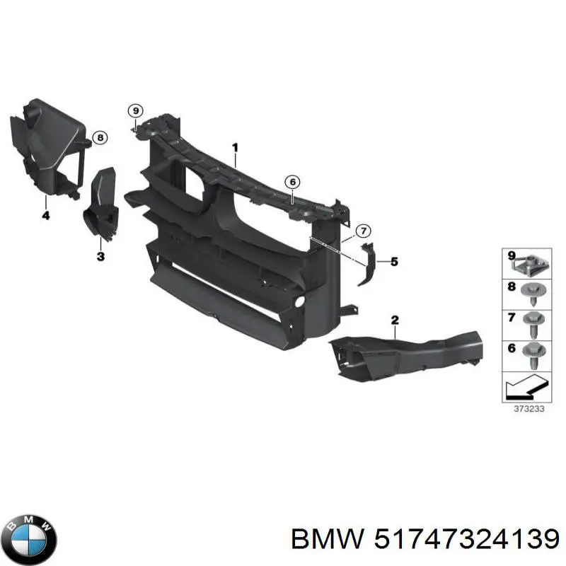 Повітропровід (дефлектор) радіатора, лівий BMW 51747324139 ціна, від 40.55 USD