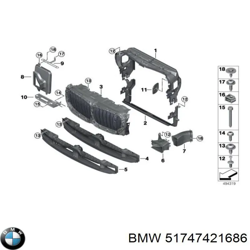 Повітропровід гальмівного диска, правий на BMW X7 (G07)
