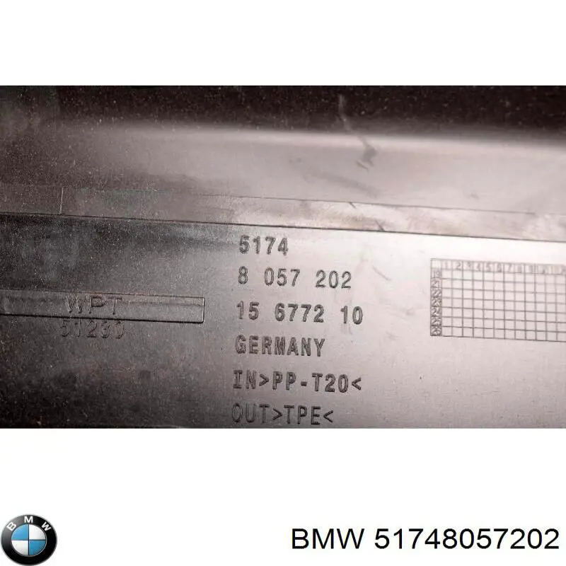 Повітропровід (дефлектор) радіатора, нижній BMW 51748057202 ціна, від 187.41 USD