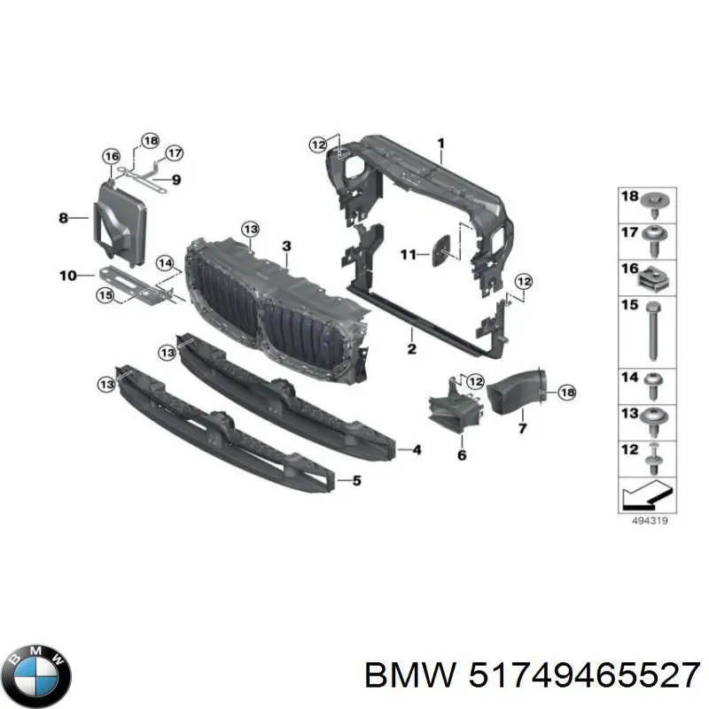 Решітка радіатора 7115189 Autotechteile