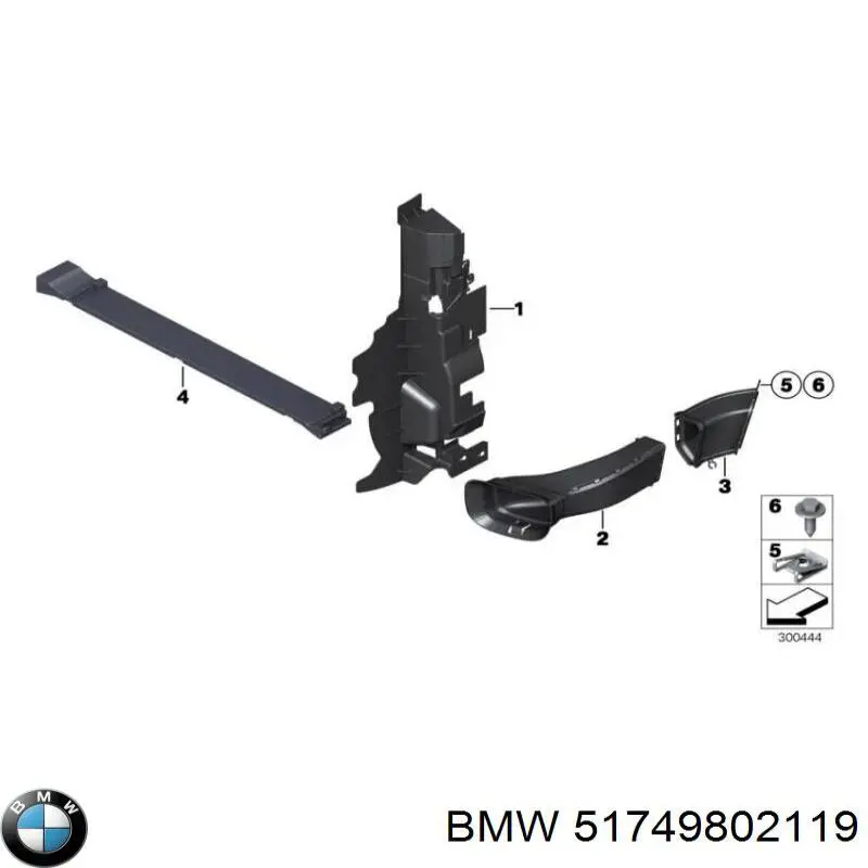 51749802119 BMW Повітропровід гальмівного диска, лівий
