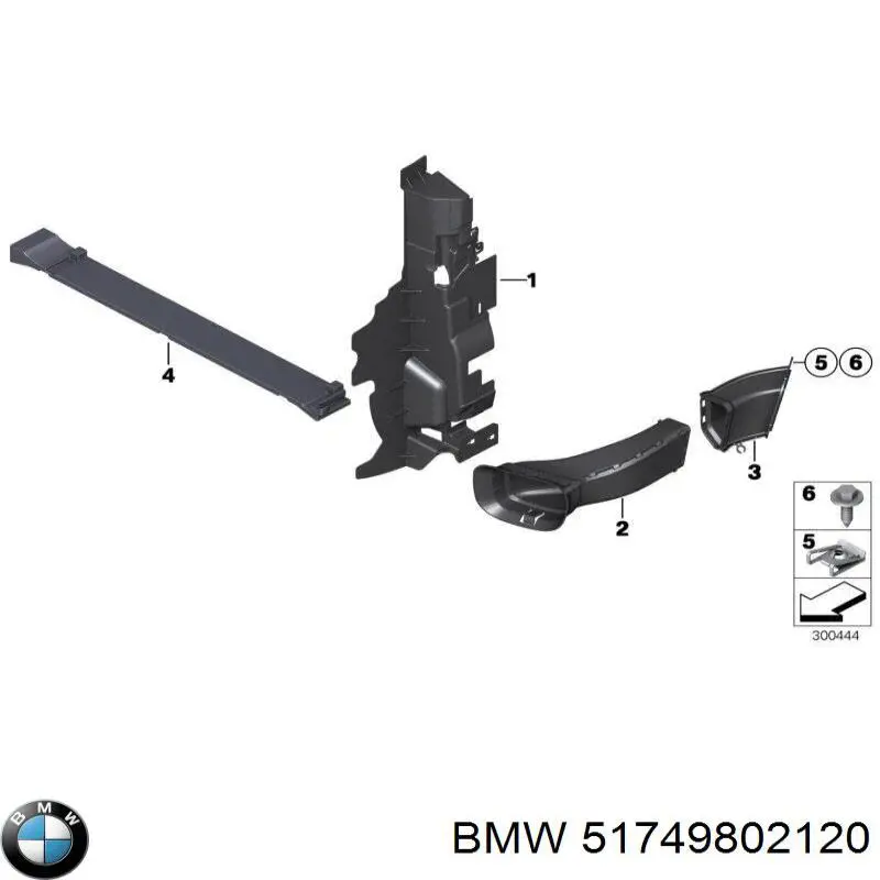51749802120 BMW Повітропровід гальмівного диска, правий