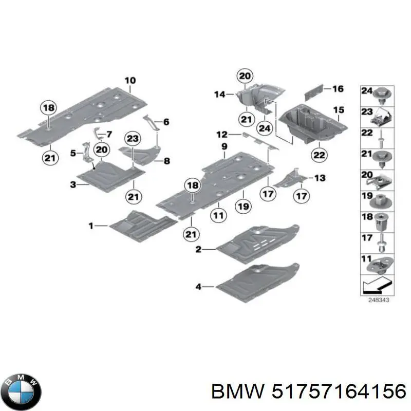 51757164156 BMW Захист днища, середня частина