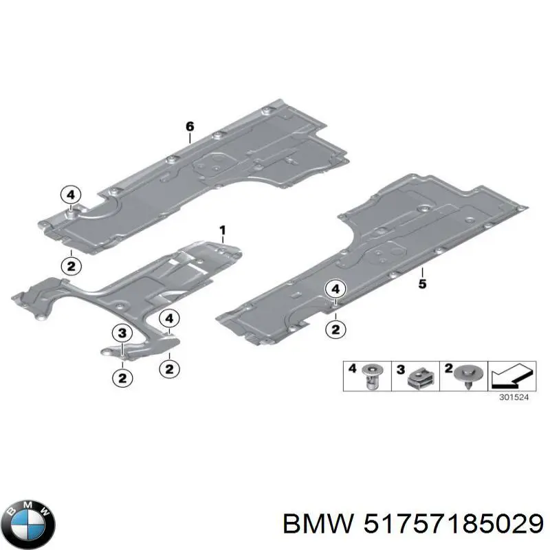 Захист днища, середня частина BMW 51757185029 ціна, від 112.24 USD