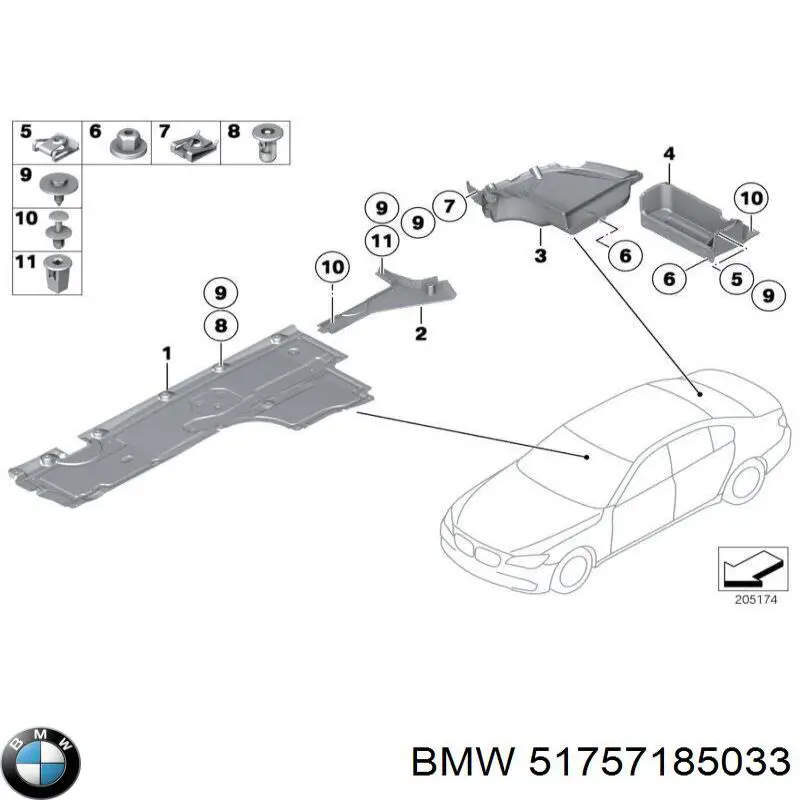 51757185033 BMW Захист днища, лівий