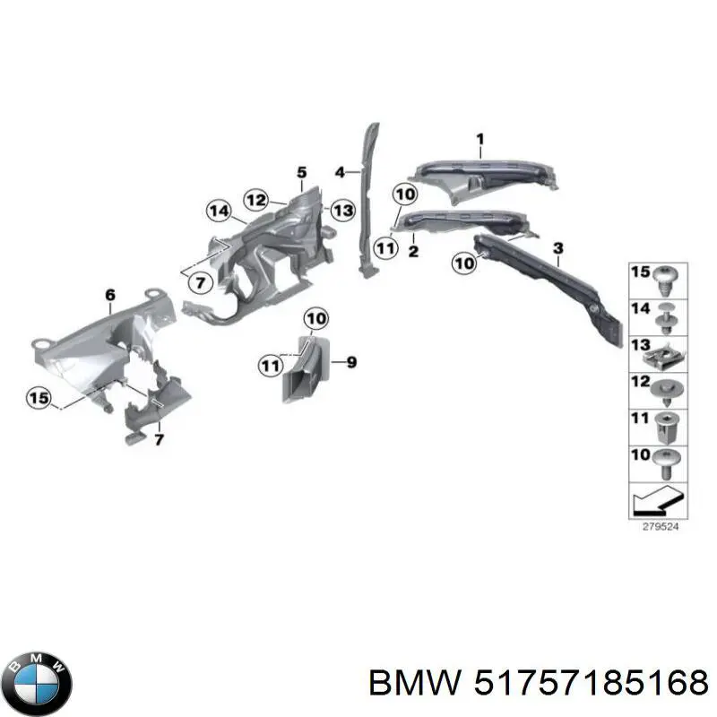 Повітропровід / дефлектор радіатора, правий на BMW 7 (F01, F02, F03, F04)