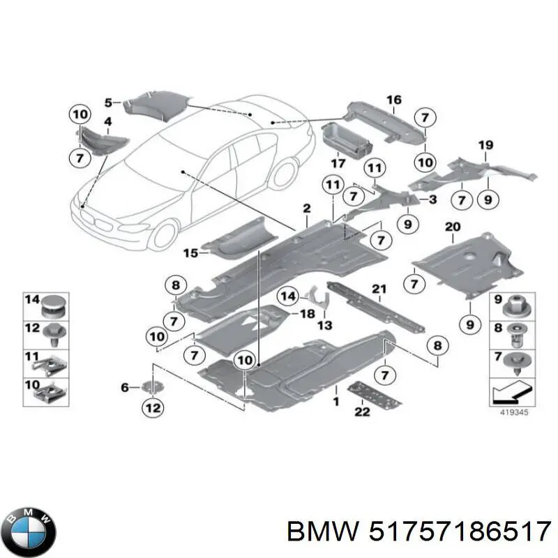 Підкрилок переднього крила, лівий передній 51757186517 BMW