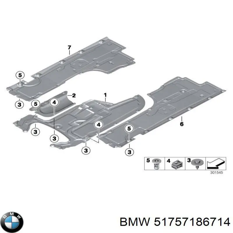 Захист днища, середня частина 51757186714 BMW