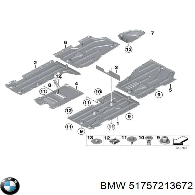 Захист днища передній правий на BMW X3 (F25)
