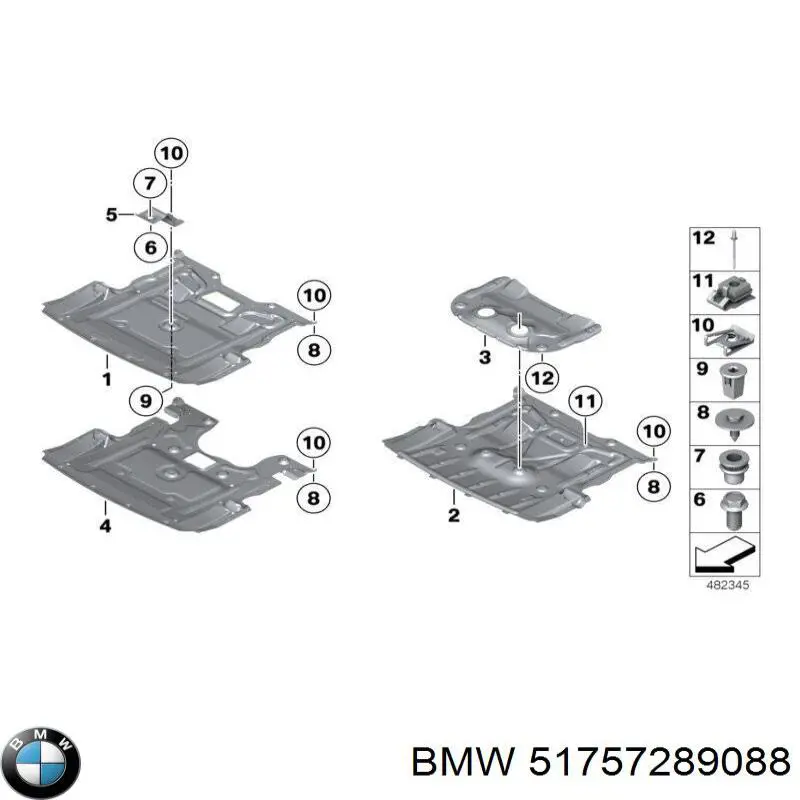 51757289088 BMW захист двигуна, піддона (моторного відсіку)