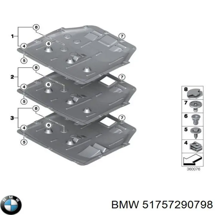 Захист моторного відсіку BMW 51757290798 ціна, від 93.92 USD