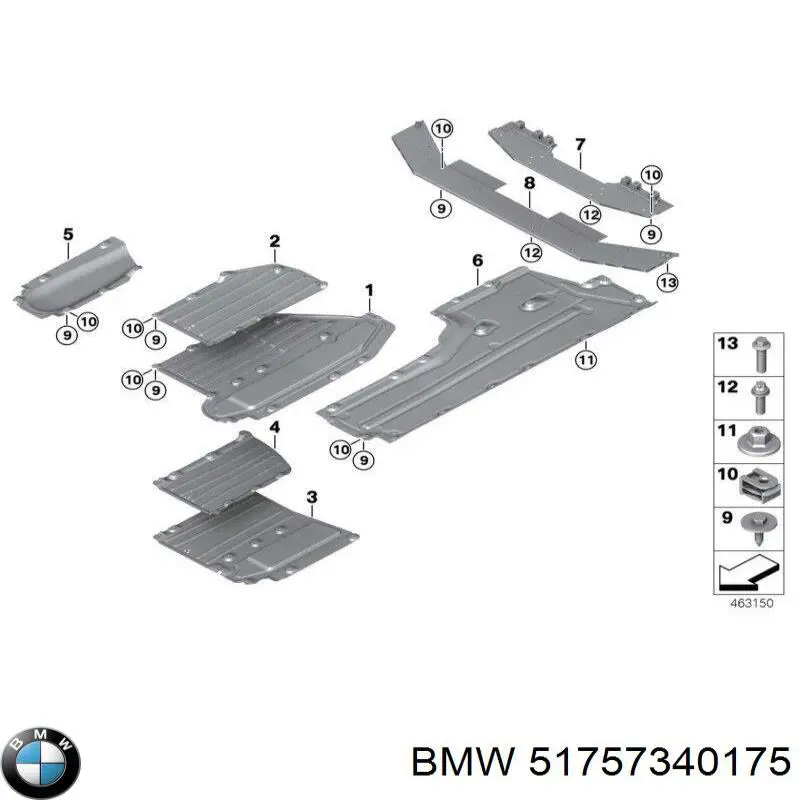 51757340175 BMW Захист днища, лівий
