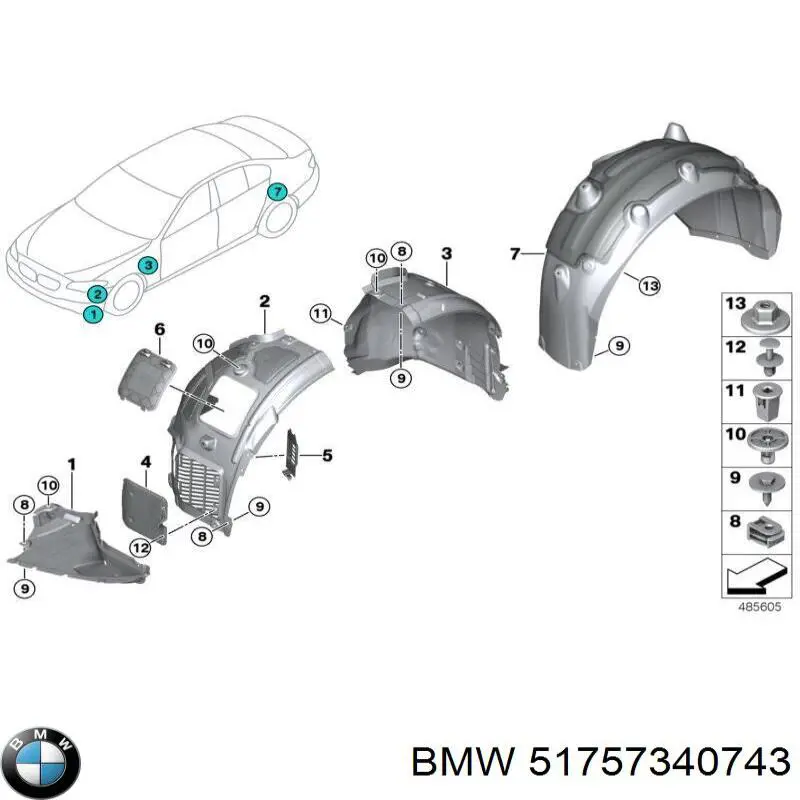Щиток брудозахисний передньої арки крила Autotechteile 7055179 ціна, від 23.90 USD