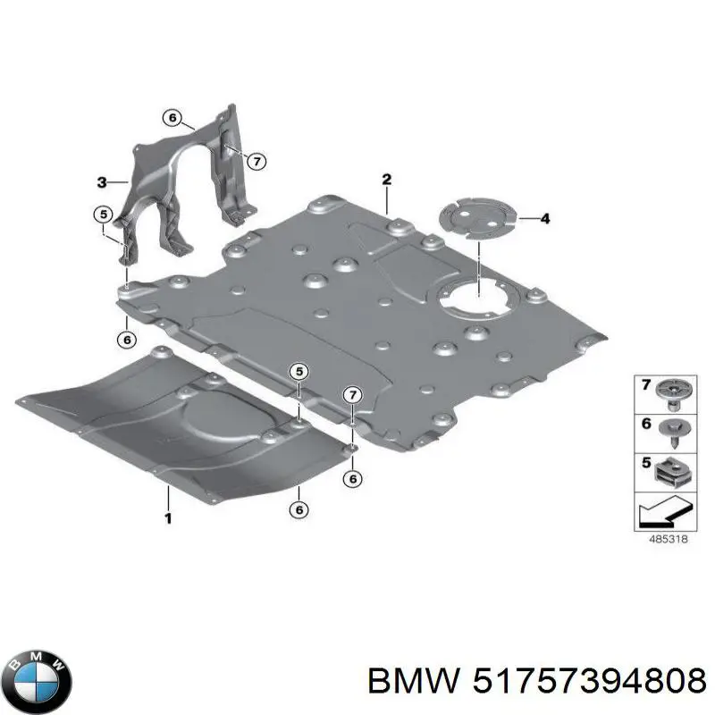 51757394808 BMW Захист двигуна, правий