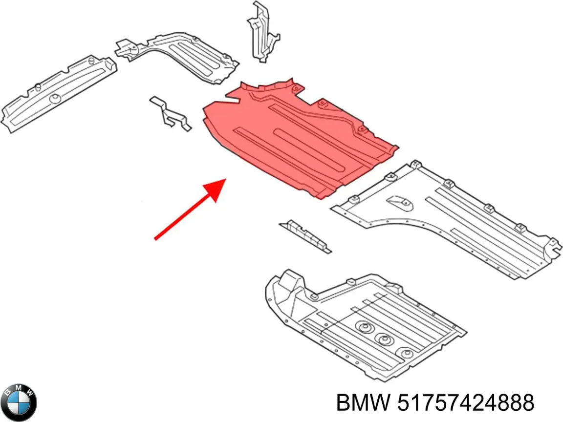 Захист днища, паливного бака BMW 51757424888 ціна, від 86.73 USD