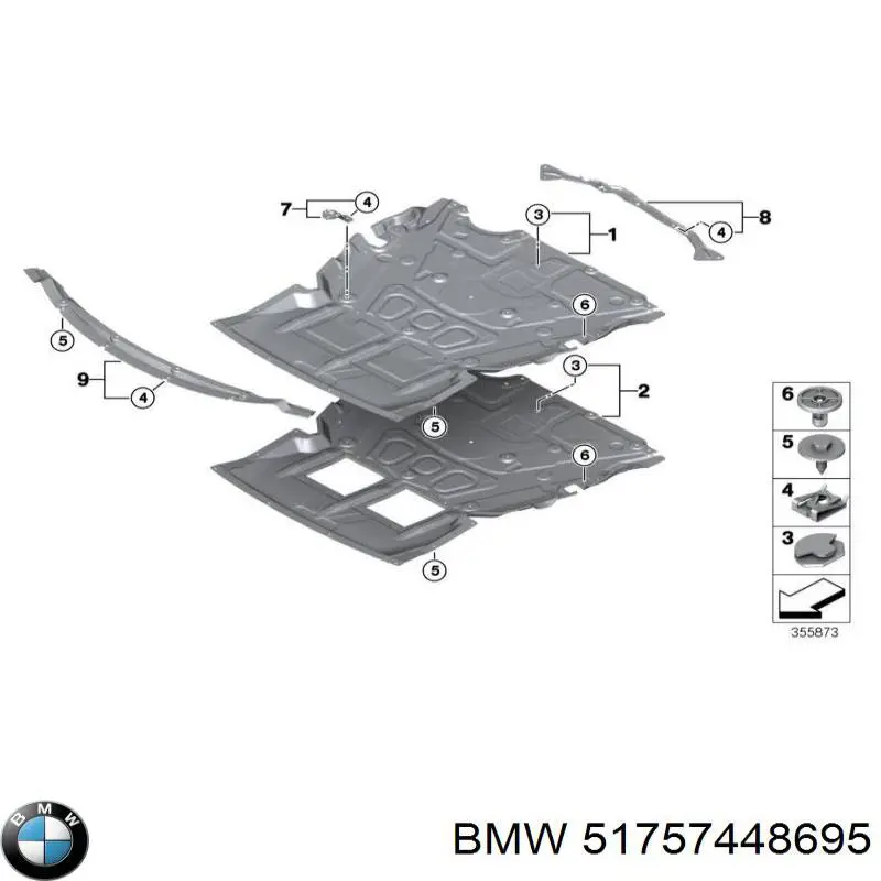51757448695 BMW захист двигуна, піддона (моторного відсіку)