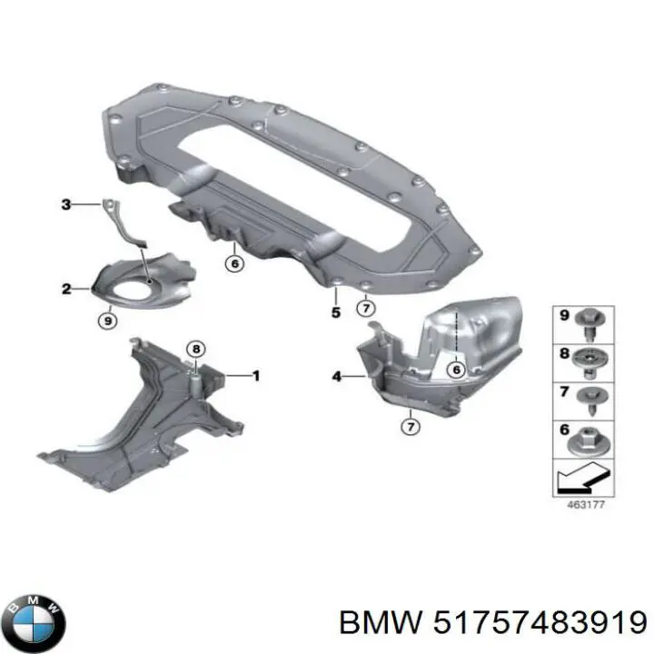 Захист днища, задній BMW 51757483919 ціна, від 158.74 USD