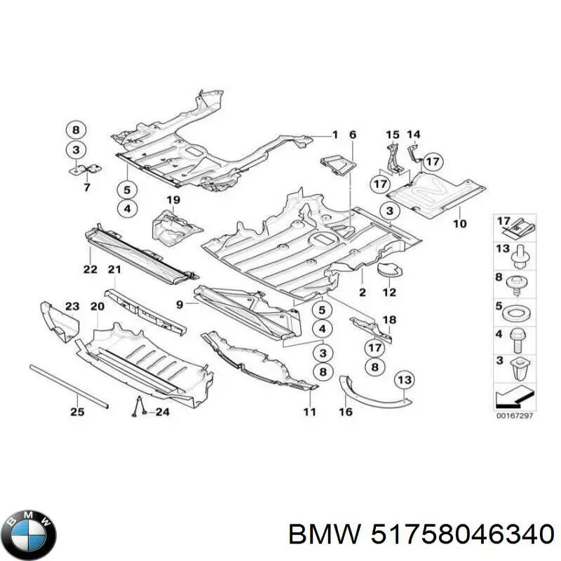 Захист моторного відсіку BMW 51758046340 ціна, від 126.69 USD