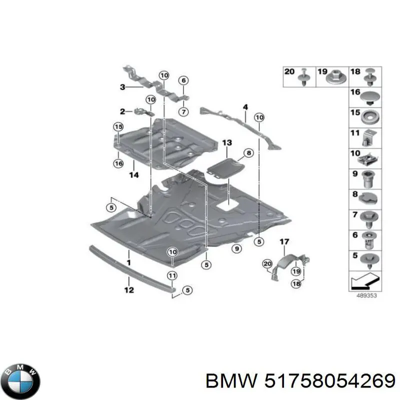 Купити 51758054269 BMW Захист двигуна передній