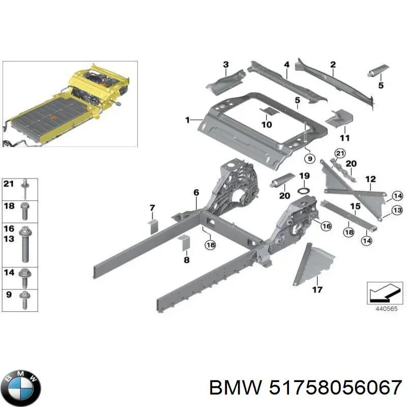 Захист бампера переднього, лівий BMW 51758056067 ціна, від 130.54 USD