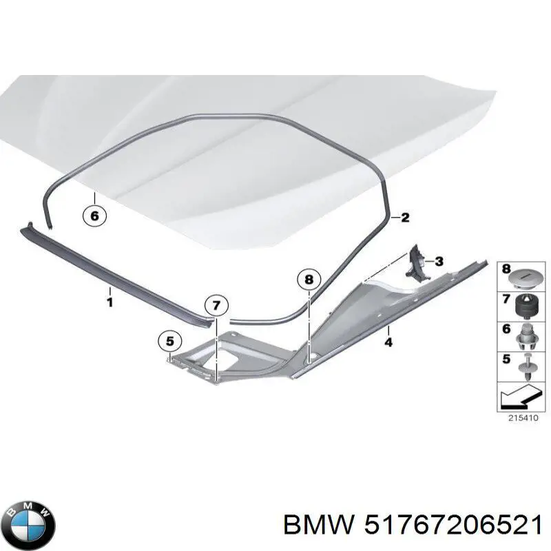 Гумка ущільнювача під капот на BMW 5 (F10)