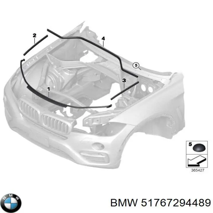 Ущільнювач капота BMW 51767294489 ціна, від 9.72 USD