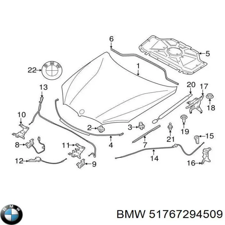 Гумка ущільнювача під капот BMW 51767294509 ціна, від 39.04 USD