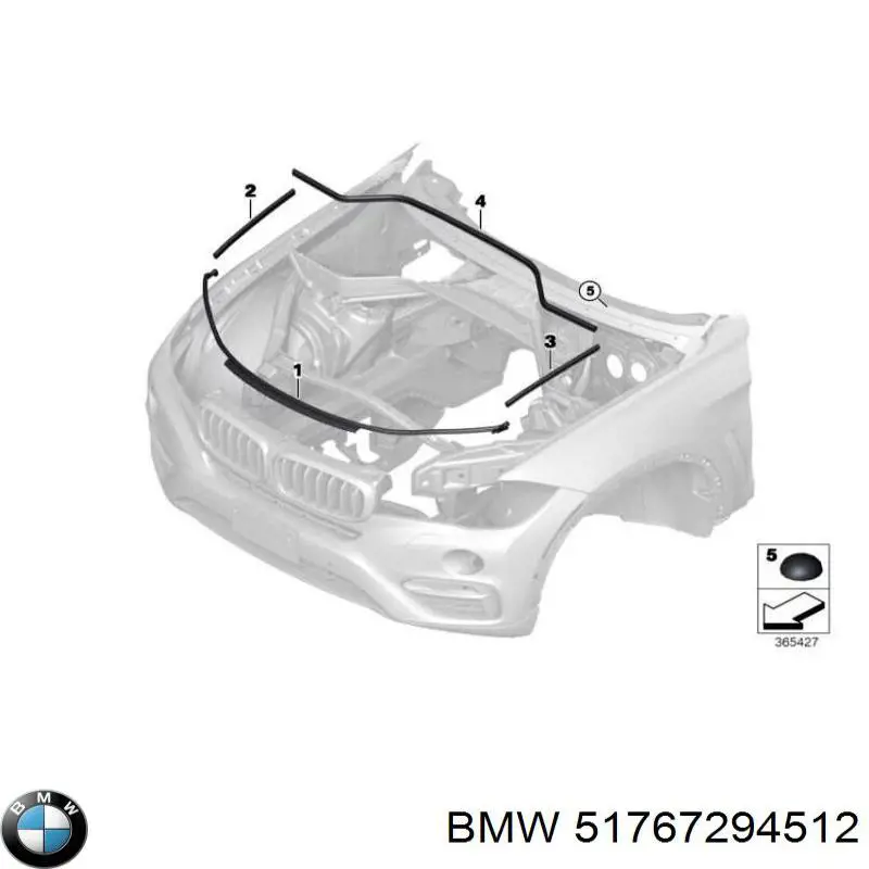 Ущільнювач капота BMW 51767294512 ціна, від 12.50 USD