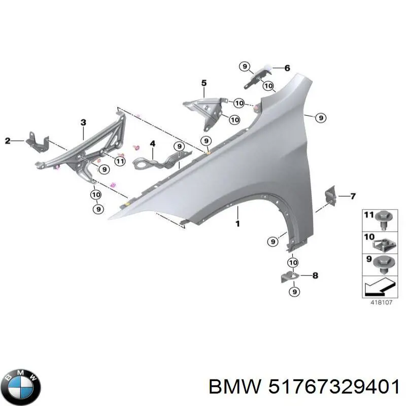 51765A04E71 BMW Накладка ринви задня ліва
