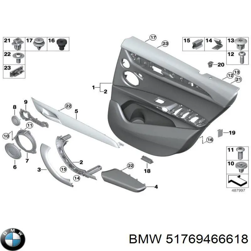 51769466618 BMW Ущільнювач дверей задніх, (на кузові)