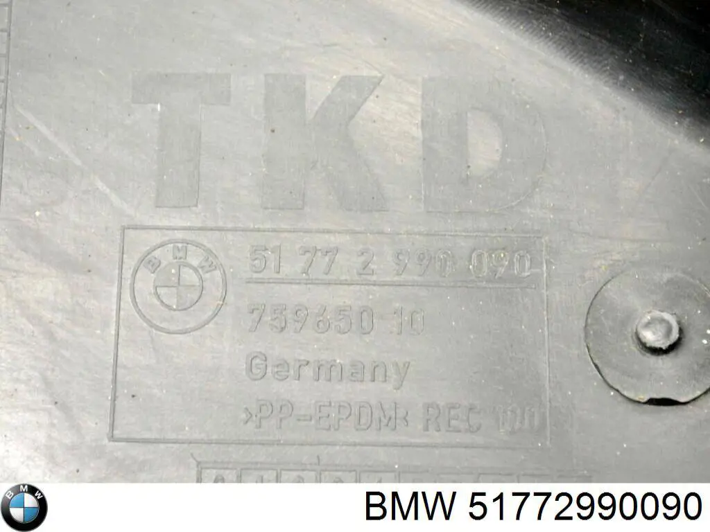 Підкрилок переднього крила, правий задній 51772990090 BMW