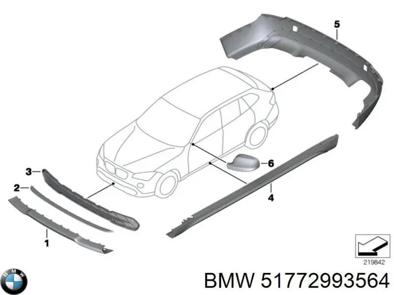 Накладка зовнішня (молдинг) порога, правий BMW 51772993564 ціна, від 72.23 USD