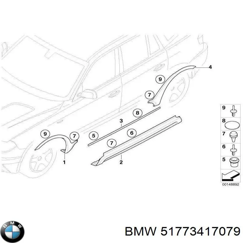 51773417079 BMW Розширювач/накладка арки переднього крила, лівий