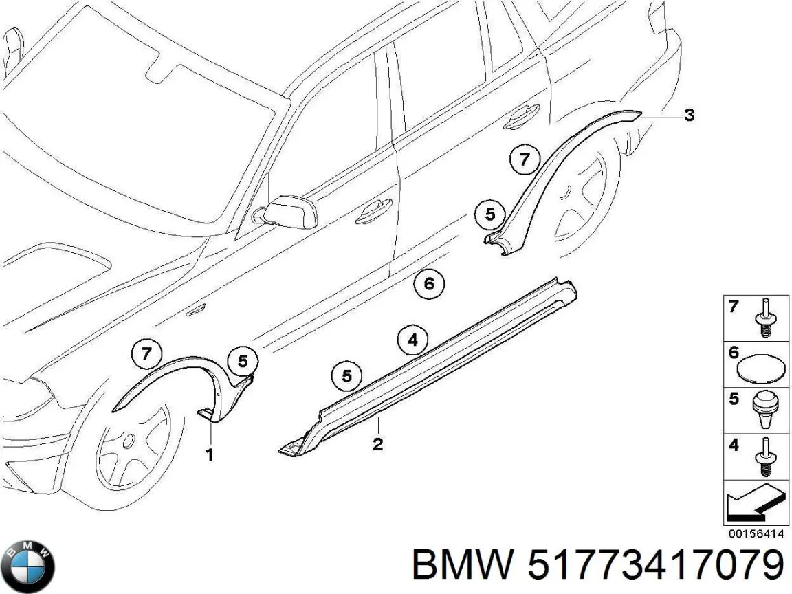 Купити 51773417079 BMW Молдинг передньої арки колеса, лівий