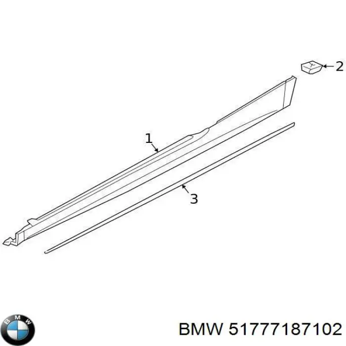 Кронштейн зовнішньої накладки порога правого BMW 51777187102 ціна, від 6.46 USD